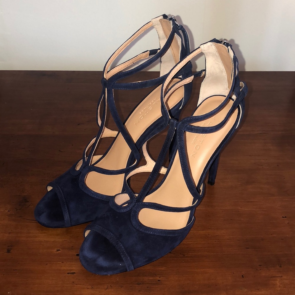 Navy Halston Heritage Heels